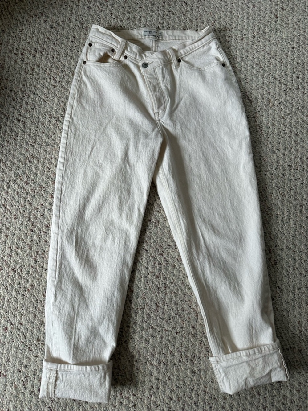 Abercrombie & Fitch High Rise White Jeans
